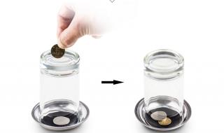 水杯盖住硬币原理 硬币穿杯子